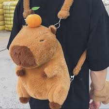 Strawberry Hat Capybara Plush Toy Simulation Turtle Backpack Capibara Stuffed Animals Papa Hand Circle Ring Small size Pendant